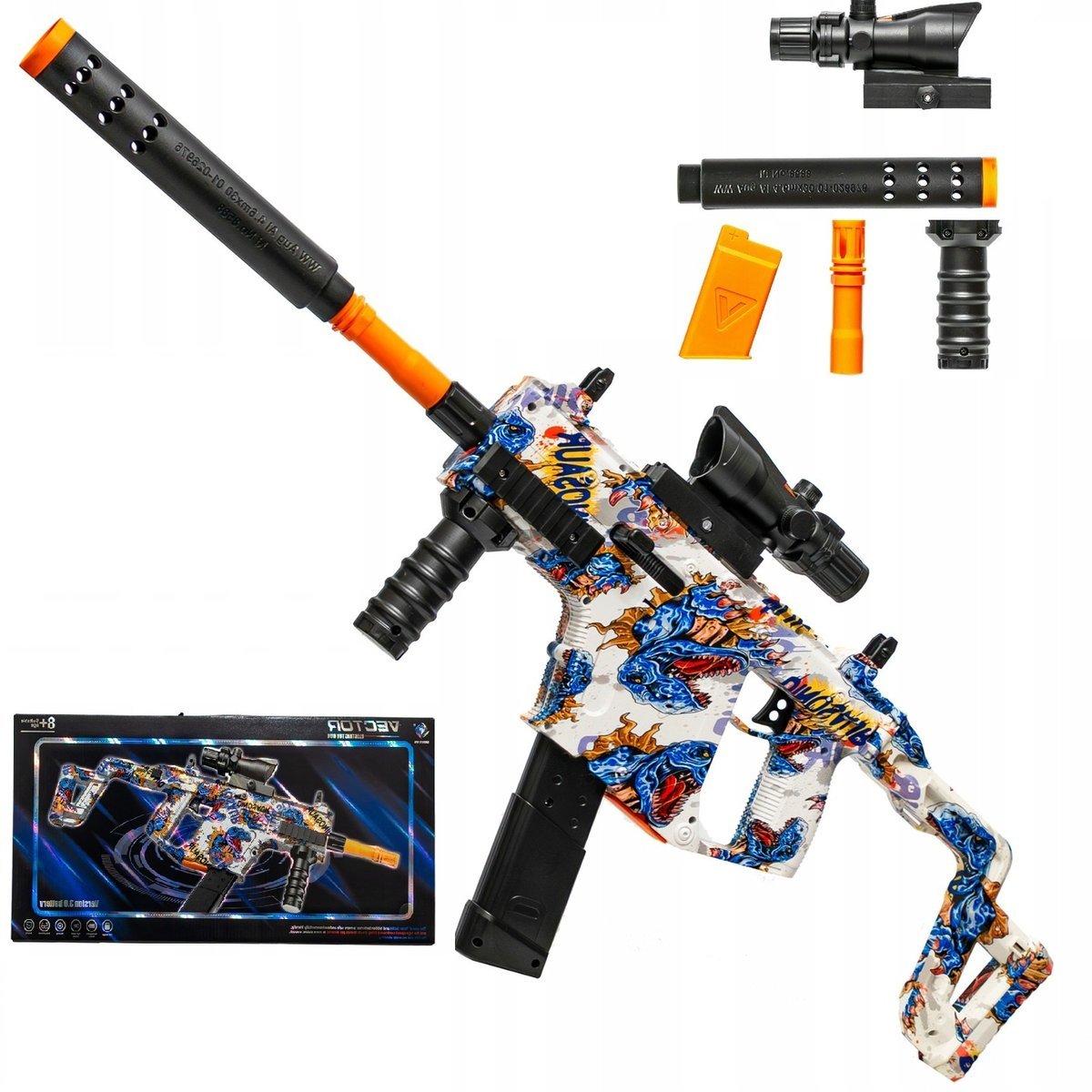 Karabin Szturmowy Pistolet Na Kulki Żelowe Duży 74Cm Z Lunetą Automat