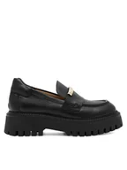 Półbuty damskie - Gino Rossi Loafersy DIVYA-8047 Czarny - miniaturka - grafika 1