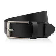 Paski - PASEK MĘSKI SKÓRZANY CZARNY 110 CM ZE SREBRNĄ KLAMRĄ PAOLO PERUZZI PG-03-BLBL-110 - miniaturka - grafika 1