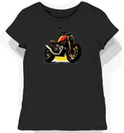 Koszulki i topy damskie - Koszulka damska czarna Motocyklowe Inspiracje: Żółto-Czerwony Ducati Scrambler M - miniaturka - grafika 1