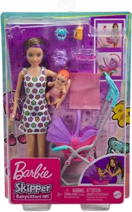 Barbie Lalka Skipper Opiekunka Dziecięca z Wózkiem GXT34 - Lalki dla dziewczynek - miniaturka - grafika 1