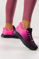 Sneakersy damskie - Różowe sneakersy damskie buty sportowe na fitness cieniowane elastyczna czarna podeszwa sznurowane Casu N2541-3-40 - miniaturka - grafika 1