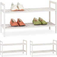 Szafki na buty - relaxdays 3 x stojak na buty sztaplowany biały - miniaturka - grafika 1