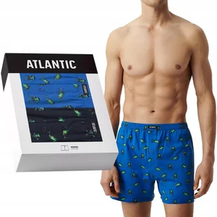 ATLANTIC LUŹNE BOKSERKI MĘSKIE SZORTY 2MBH006 W PLAŻUJĄCE ŻABKI 2PAK XXL - Majtki męskie - miniaturka - grafika 1