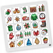 Kalendarze - Naklejki Świąteczne Kalendarz Adwentowy 60 10X10 - miniaturka - grafika 1
