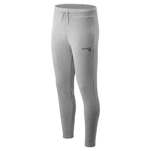 Spodnie dresowe New Balance MP03904AG - szare - Spodnie sportowe męskie - miniaturka - grafika 1