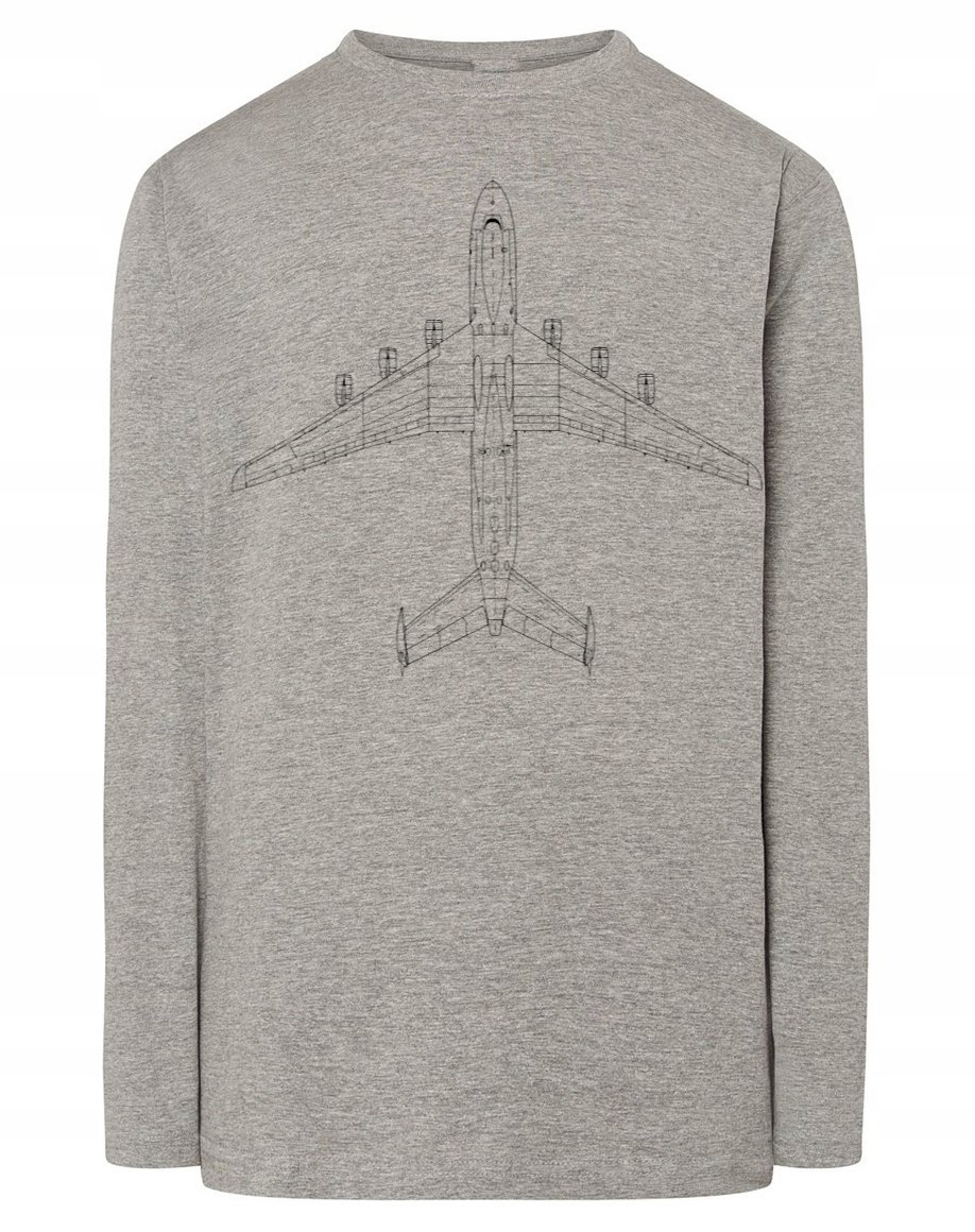 Longsleeve męski fajny nadruk SAMOLOT r.XXL