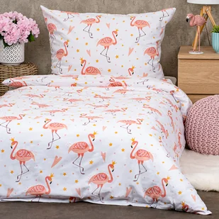4Home Bawełniana pościel dziecięca Flamingo , 140x 200 cm, 70 x 90 cm, 140 x 200 cm, 70 x 90 cm - Pościel dla dzieci - miniaturka - grafika 1