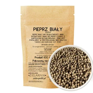Pieprz biały ziarno całe 50g ZIELARZPOLSKI.PL - Pieprz - miniaturka - grafika 1