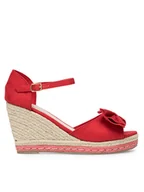 Espadryle damskie - DeeZee Espadryle WYL2710-02 Czerwony - miniaturka - grafika 1