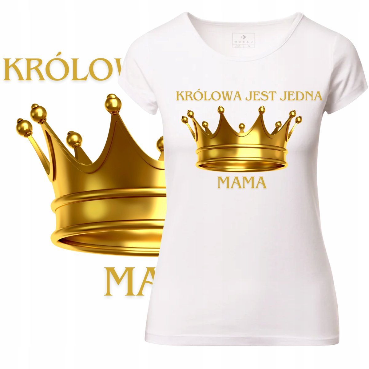 T-Shirt Damski Koszulka Nadruk Królowa Mama Korona Prezent Dzień Matki 4Xl