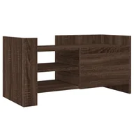 Szafki RTV - vidaXL Szafka pod TV brązowa dąb 80x35x40 cm materiał drewnopochodny - miniaturka - grafika 1