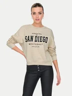 Bluzy damskie - ONLY Bluza 15254183 Beżowy Loose Fit - miniaturka - grafika 1