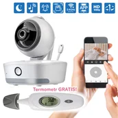 Elektroniczne nianie i monitory oddechu - Niania elektroniczna kamera WiFi + termometr - miniaturka - grafika 1