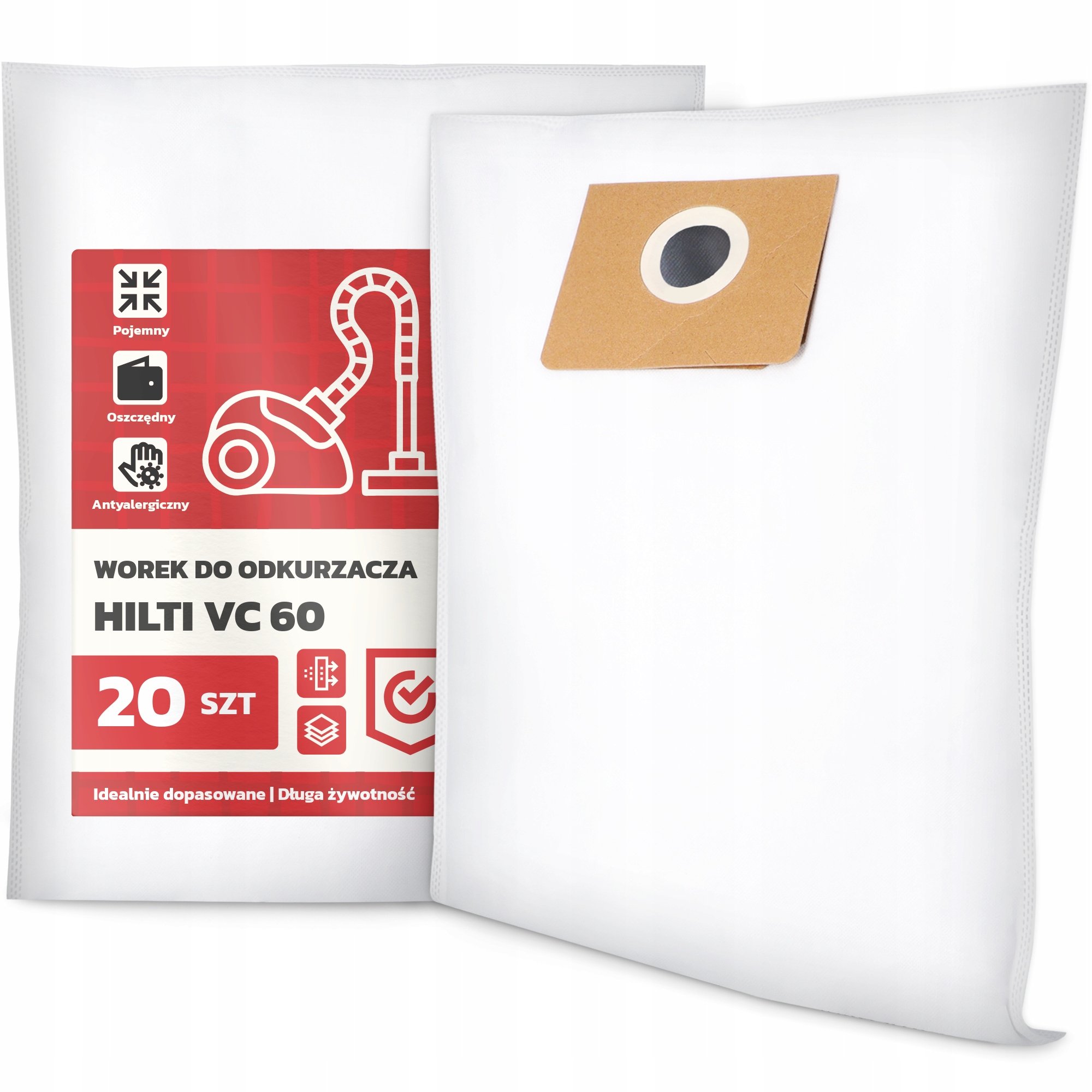 20x Worek do Odkurzacza Hilti VC 60 Syntetyczny Duży Mocny Torba Worki G9