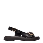 Sandały damskie - Sandały damskie Fly London BEIV 387 skórzane czarny P145387000 - miniaturka - grafika 1