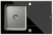 Zlewozmywaki - QUADRON Zlewozmywak FORD 111 k.aut., stal szczotkowana/czarne szkło HB3578SC3BS_P2O - miniaturka - grafika 1