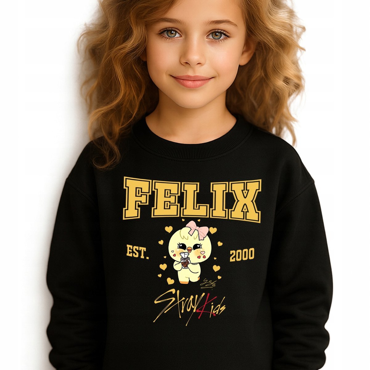 Bluza Dziecięca Czarna FELIX STRAY KIDS Prezent Muzyka KPOP Wz Rozm 128 cm