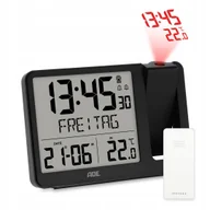 Stacje pogodowe - Zegar elektroniczny z projektorem Ade 15,5 x 10,5 x 4 cm czarny - miniaturka - grafika 1