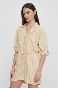Pepe Jeans kombinezon Elison kolor beżowy z kołnierzykiemm - Kombinezony - miniaturka - grafika 1