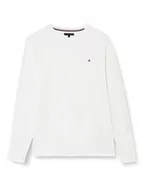 Koszulki męskie - Tommy Hilfiger Koszulka męska z długim rękawem Bt-Tommy Logo T-shirt z długim rękawem, biały, XXL - miniaturka - grafika 1