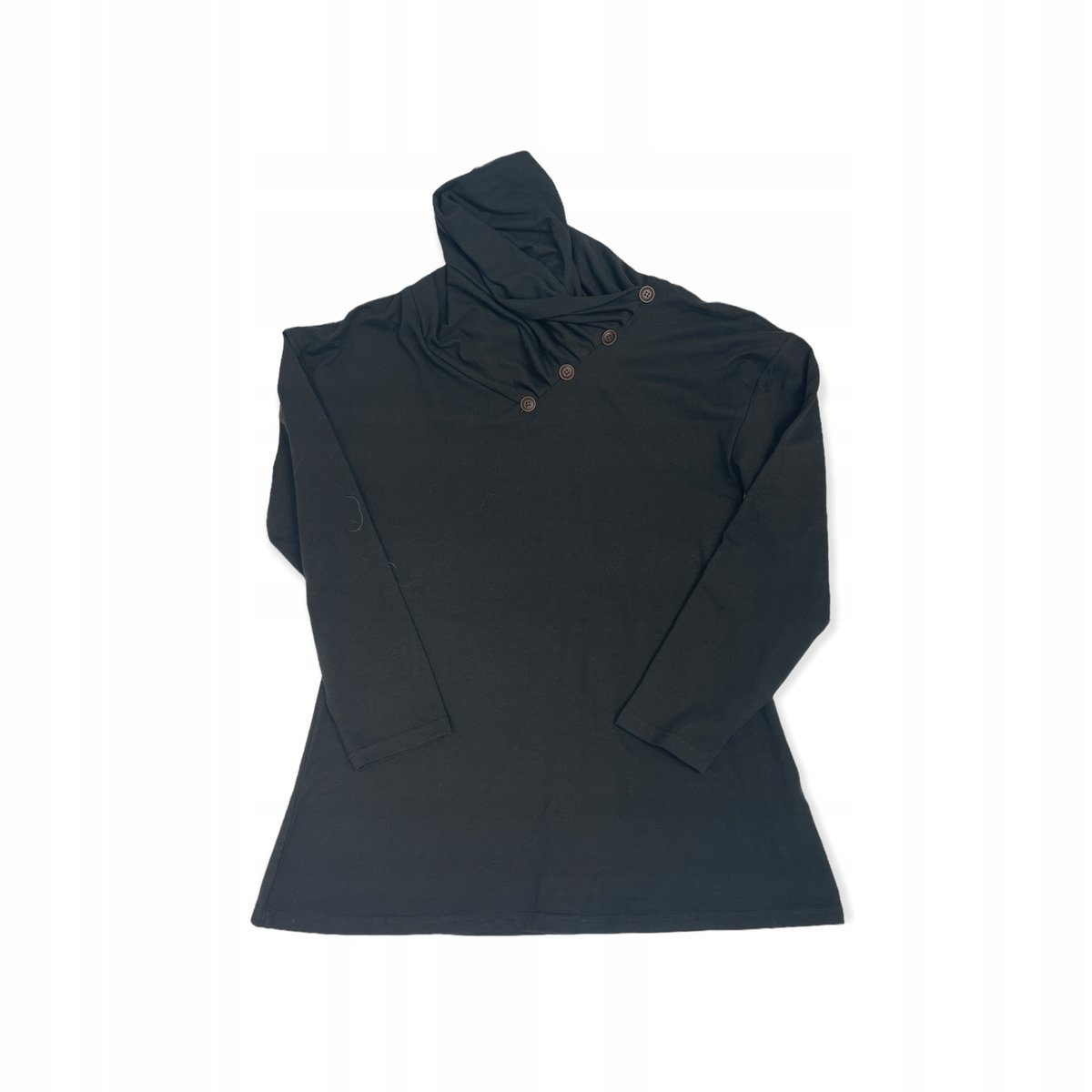 Czarna bluzka damska na długi rękaw półgolf L