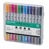 Scrapbooking - Zestaw dwustronnych pisaków, 12 kolorów, Creadu - miniaturka - grafika 1