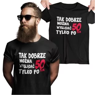 Koszulka na urodziny na 50 pięćdziesiątkę z napisem Tak dobrze można wyglądać tylko po 50tce - Gadżety dla niej i dla niego Koszulka na urodziny na 50 pięćdziesiątkę z napisem Tak dobrze można wyglądać tylko po 50tce - Gadżety dla niej i dla niego - miniaturka - grafika 1