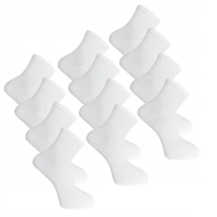 SKARPETKI 3/4 Białe Bawełniane SKARPETY 12Pak r. 35-38 - Skarpetki męskie - miniaturka - grafika 1