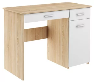 Biurko szkolne dziecięce młodzieżowe ADAŚ dąb sonoma+biały - Biurka - miniaturka - grafika 1
