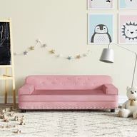 Meble do sypialni - vidaXL Sofa dla dzieci, różowa, 90x53x30 cm, aksamit - miniaturka - grafika 1