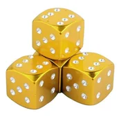 Koła rowerowe - Nakrętki Na Wentyle Zaworki Kostki Aluminiowe Złote - miniaturka - grafika 1