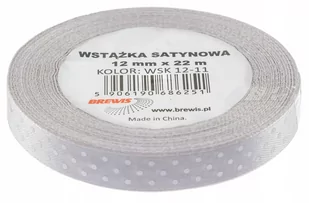 Brewis Wstążka dekoracyjna kropki 12mmx22m srebrna - Pasmanteria - miniaturka - grafika 1