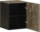 Szafki łazienkowe - vidaXL Szafka łazienkowa czarna 38x33x48 cm lite drewno mango - miniaturka - grafika 1