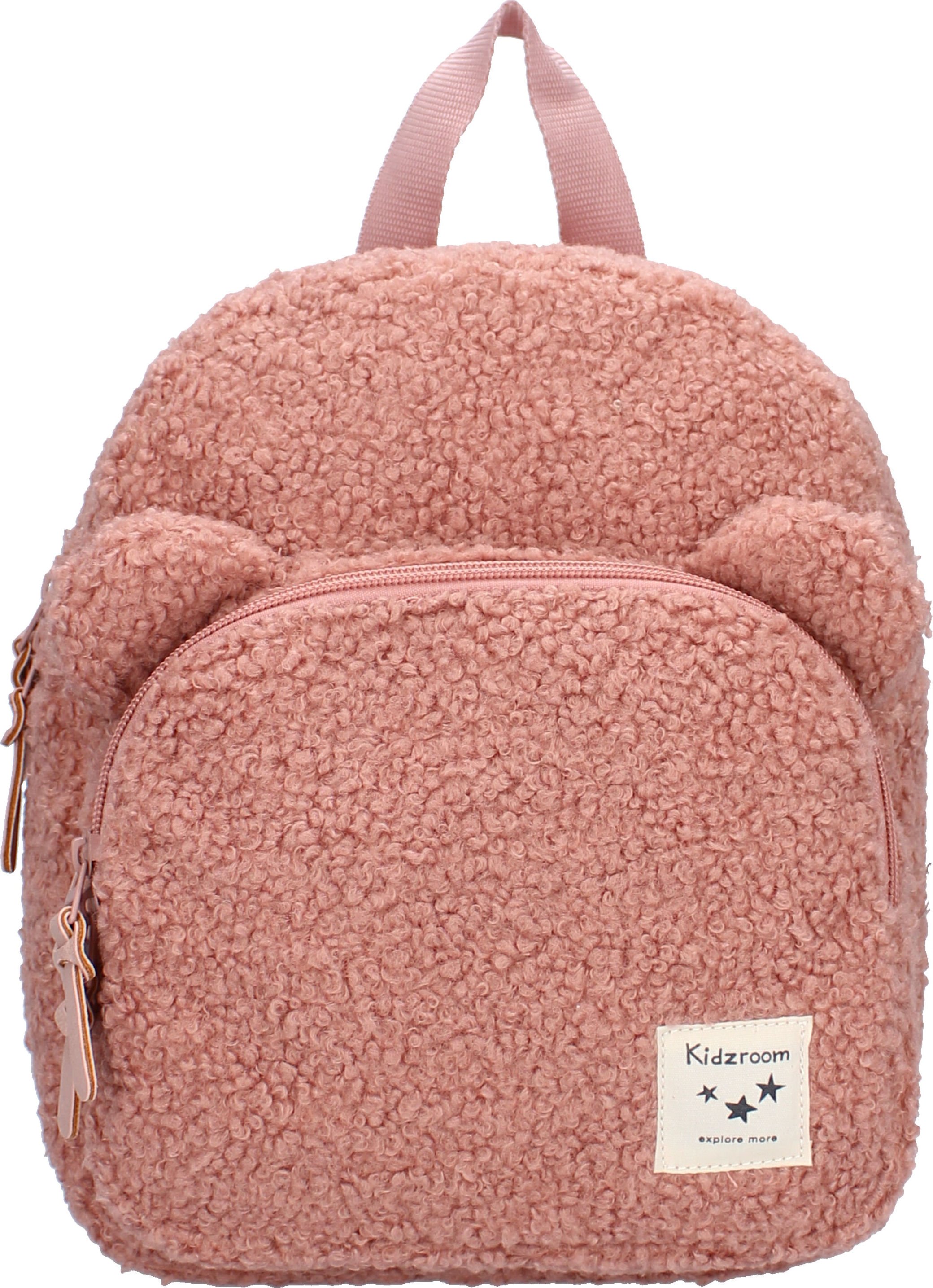 Plecak Vadobag Porto Beary Excited z pluszowego materiału z uszami misia, różowy, jeden rozmiar