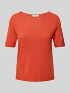 Swetry damskie - Sweter z dzianiny o kroju regular fit z mieszanki bawełny i lnu - miniaturka - grafika 1
