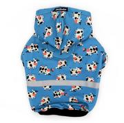 Ubranka dla psów - Bluza dla Psa z kapturem Łaciata Krówka, odblaskowy element, wzór żabki-L - miniaturka - grafika 1