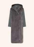 Płaszcze damskie - Boss Płaszcz Wełniany Cosfur Z Mieszanki Materiałów Ze Sztucznym Futrem grau - miniaturka - grafika 1