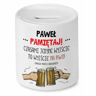 Skarbonka Dla Pawła na Urodziny Idealny Prezent z Nadrukiem ze Zdjęciem - Skarbonki - miniaturka - grafika 1