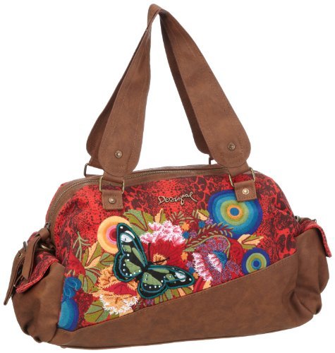 Desigual Bols_Lerida 28X5177, damska torba na ramię 40 x 24 x 18 cm (szer. x wys. x gł.), Czerwony Borgoña 3007, 40x24x18 cm (B x H x T)