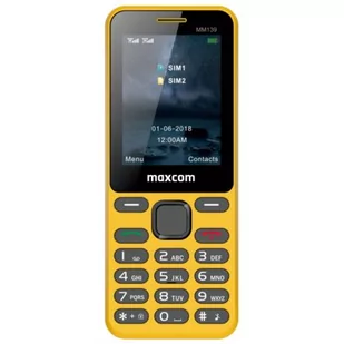 Maxcom MM139 Dual Sim Żółty - Telefony komórkowe - miniaturka - grafika 1