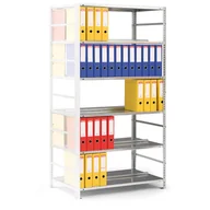 Szafy i regały magazynowe - B2B Partner Regał na segregatory COMPACT, ocynk, 8 półek, 2500x1000x600 mm, dodatkowy 141900 - miniaturka - grafika 1