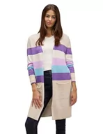 Swetry damskie - STREET ONE Kardigan długi w paski, Spring Sand Melange, 46 - miniaturka - grafika 1