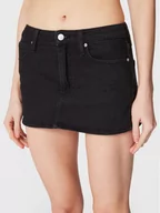 Spódnice - Calvin Klein Jeans Spódnica jeansowa J20J220468 Czarny Regular Fit - miniaturka - grafika 1