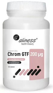 Aliness Chrom GTF Active Cr-Complex 200 g Chrom z Drożdży (100 tab) ali-131 - Witaminy i minerały - miniaturka - grafika 1