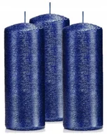Świece - Świeczki ozdobne zestaw 3 świec granatowych 15/6 - miniaturka - grafika 1
