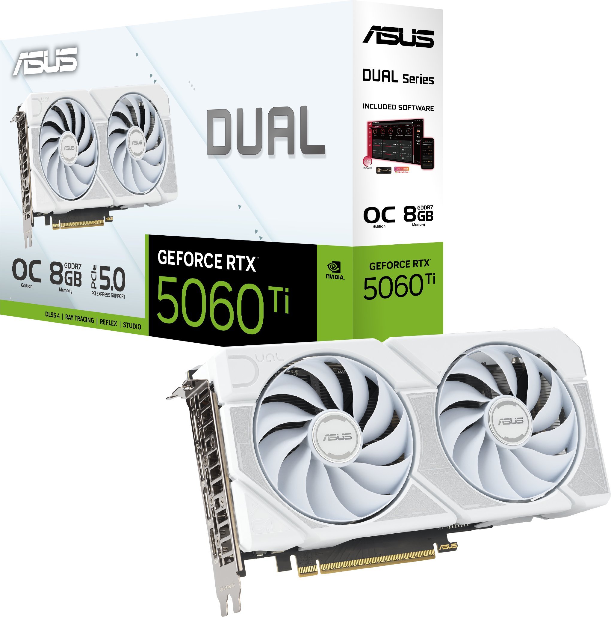 ASUS Dual -RTX5060TI-O8G-WHITE NVIDIA GeForce RTX 5060 Ti 8 GB GDDR7 90YV0MP5-M0NA00