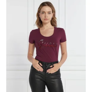 GUESS T-shirt SS RN SHINY | Regular Fit - Koszulki i topy damskie - miniaturka - grafika 1
