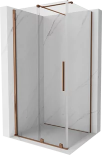 Mexen Velar kabina prysznicowa rozsuwana 90x80 cm, transparent, różowe złoto - 871-090-080-01-60 - Kabiny prysznicowe - miniaturka - grafika 1