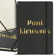Notesy i bloczki - NOTES Czarny A5 GOLD Złocenie PANI KIEROWNIK Wzory - miniaturka - grafika 1